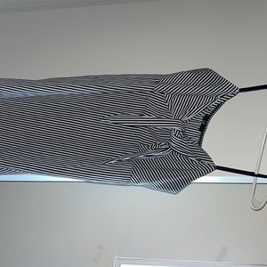 Black and white striped dress